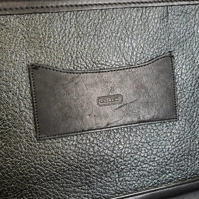 COACH Vintage Leather Document Case Clutch Black A4 OK Unisex 41.3cm W x 29cm H