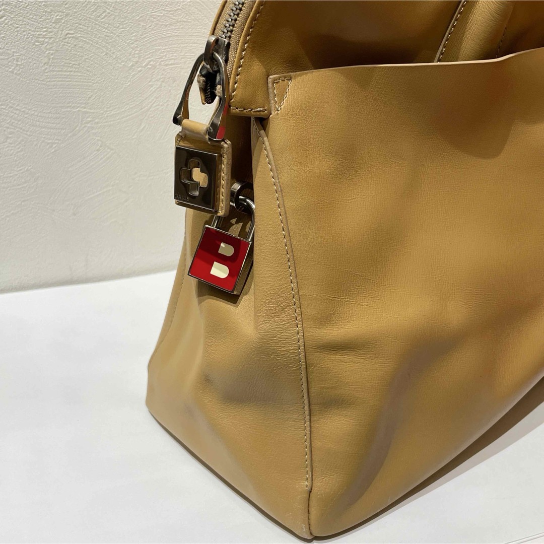 BALLY PONTBEL Briefcase with Shoulder Strap Cowhide Leather Bag 39.5×28×13cm