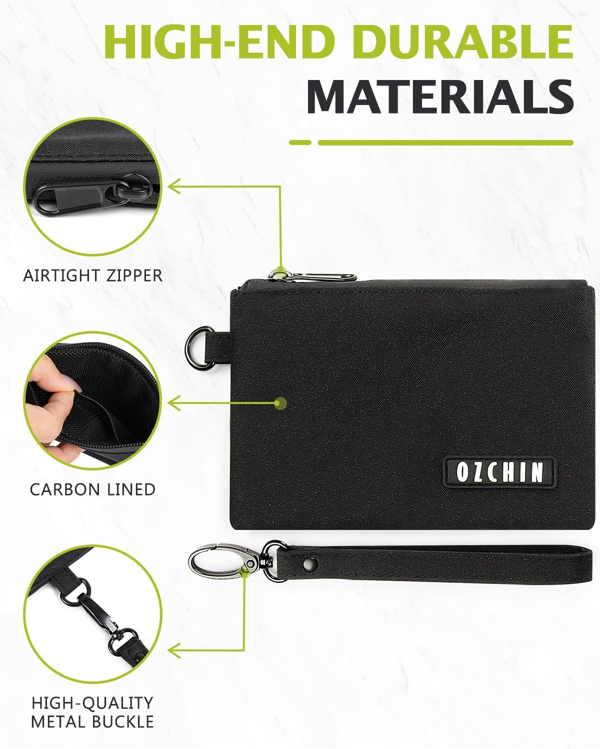 OZCHIN Smell Proof Bag with Combination Lock 5.8 x 4 inches, Black