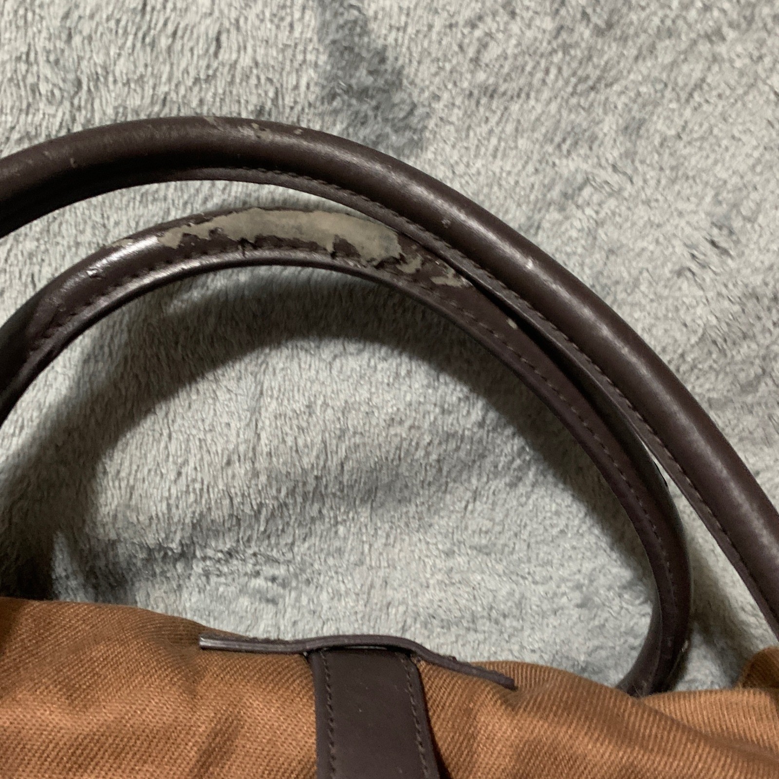 J. Crew Brown Canvas Messenger Bag Leather Trim Crossbody Satchel RN77388 Faw