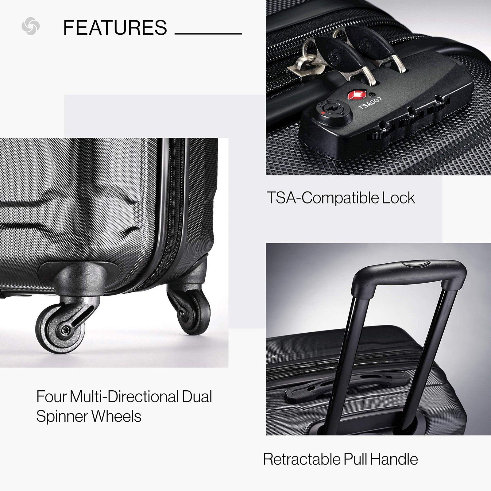 Samsonite Omni Pc Hardside Expandable Luggage with Spinner Wheels 20 Inch U34