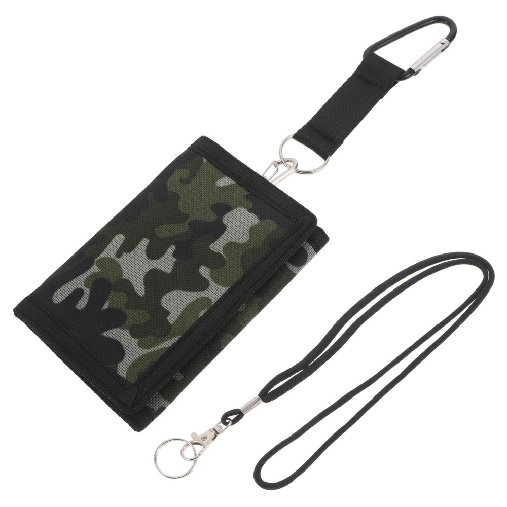Camouflage Folding Wallet Portable for Men Decorative Purse Keychain