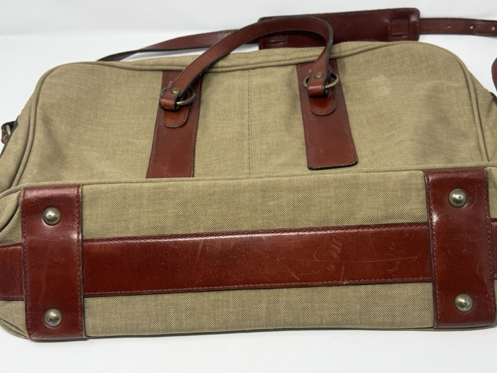 Glaser Designs Canvas & Leather Briefcase – Early Handmade Bag – Rare Vintage