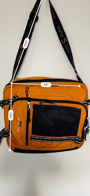 Vintage Triple Five Soul NYC Messenger Backpack Convertible Orange 90s 2 in 1
