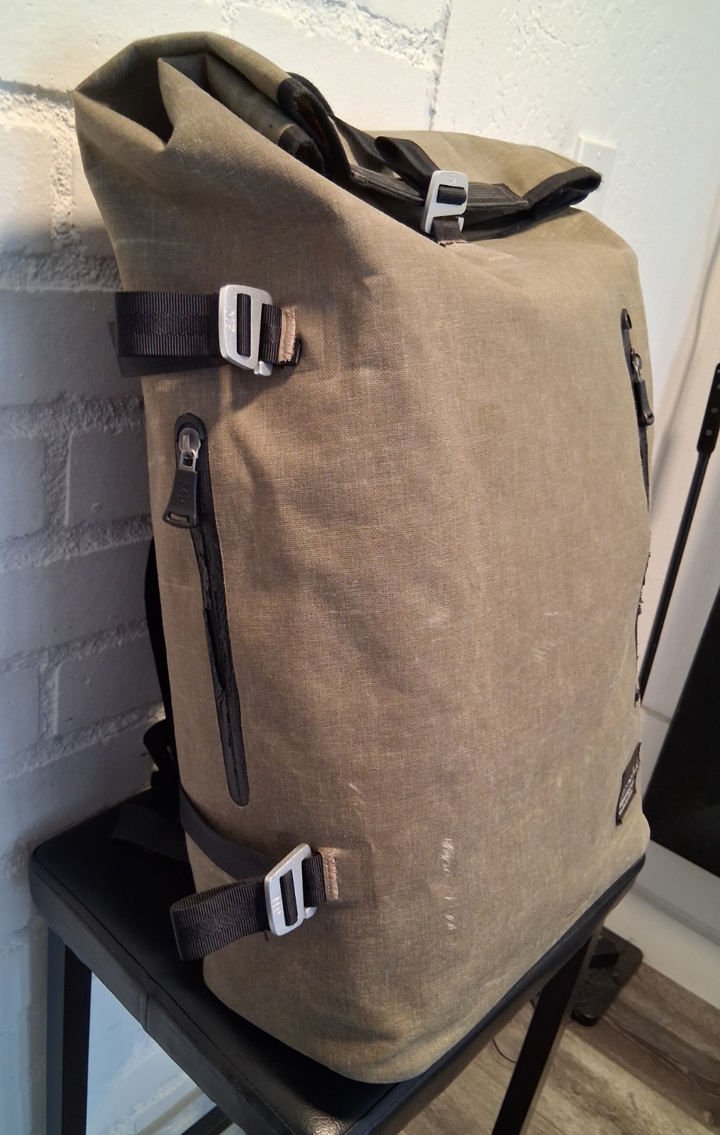 Manhattan Portage Harbor Canvas Brown Backpack Roll-Top Water Resistant
