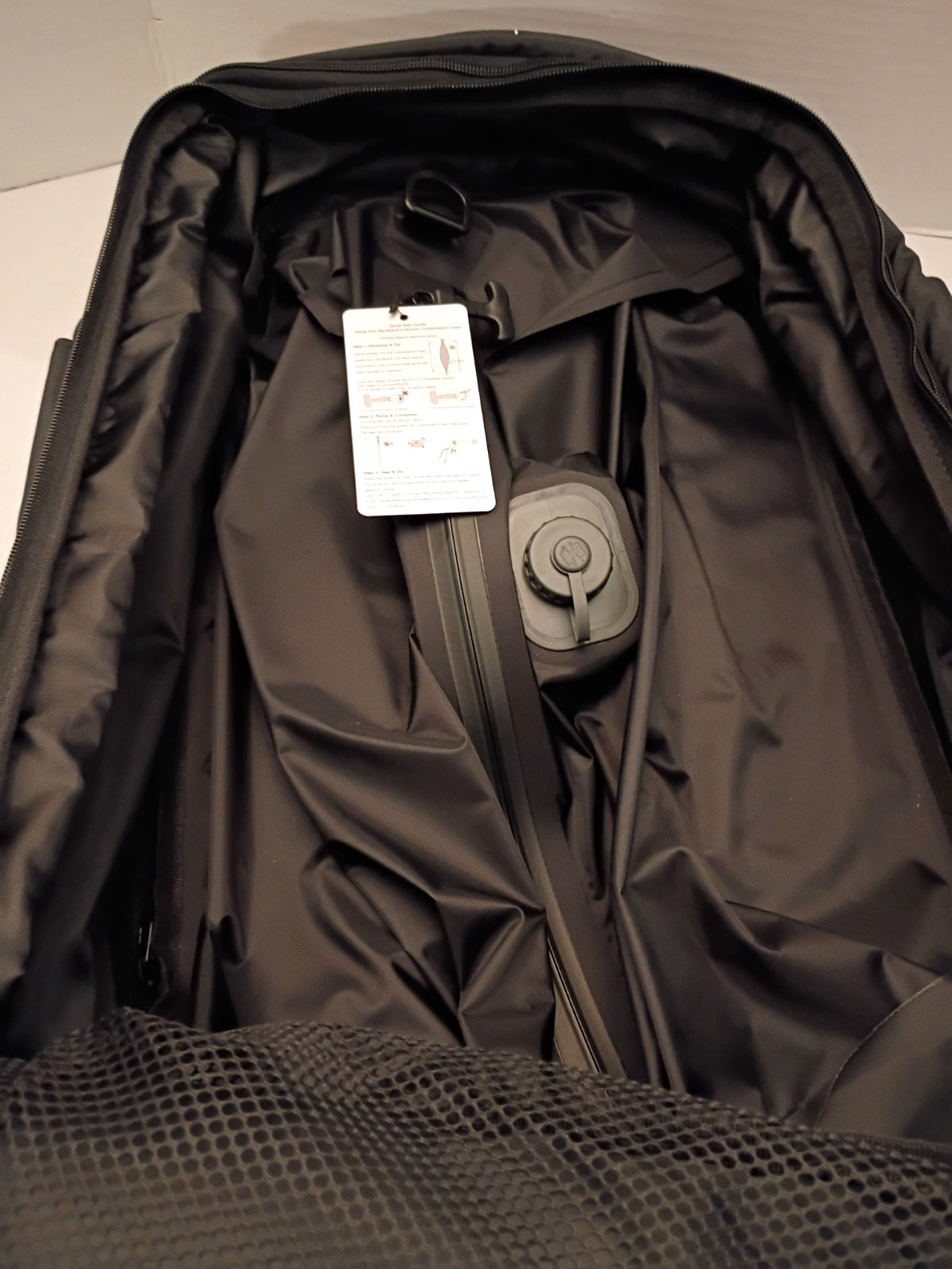 Rolling Vacuum Backpack Travel with One-Button Compression, 55L Expandable, W…