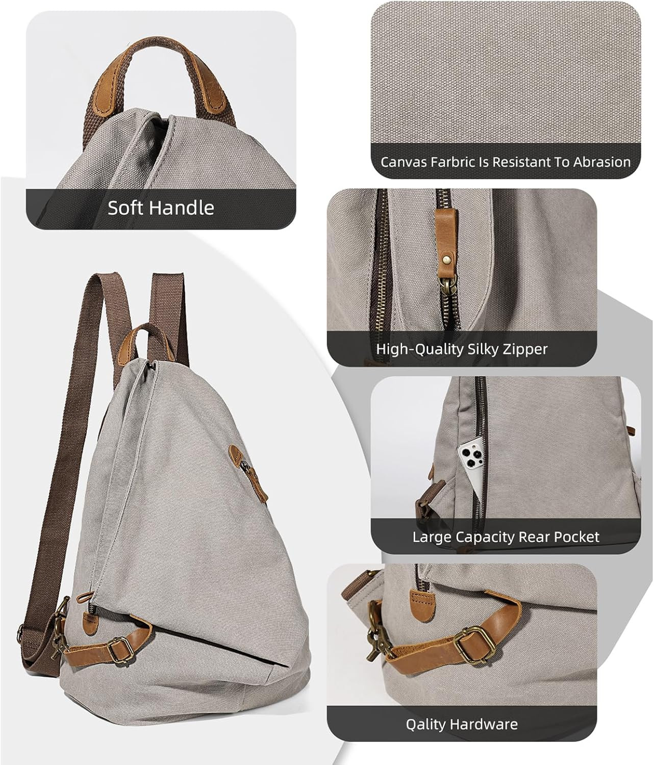 Vintage Canvas Backpack – Large Casual Daypack for Outdoor Travel and Hiking