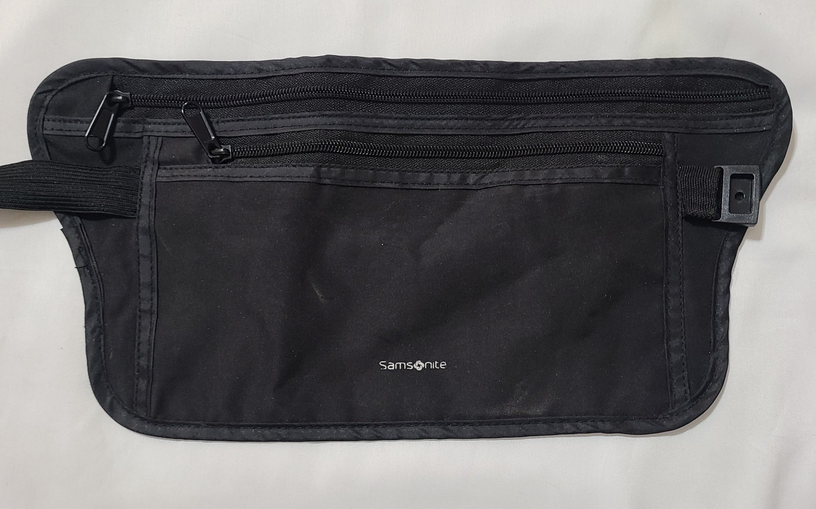 Samsonite Waist Bag Zipper Black Fanny Pack Adjustable Travel Money Belt Pouch