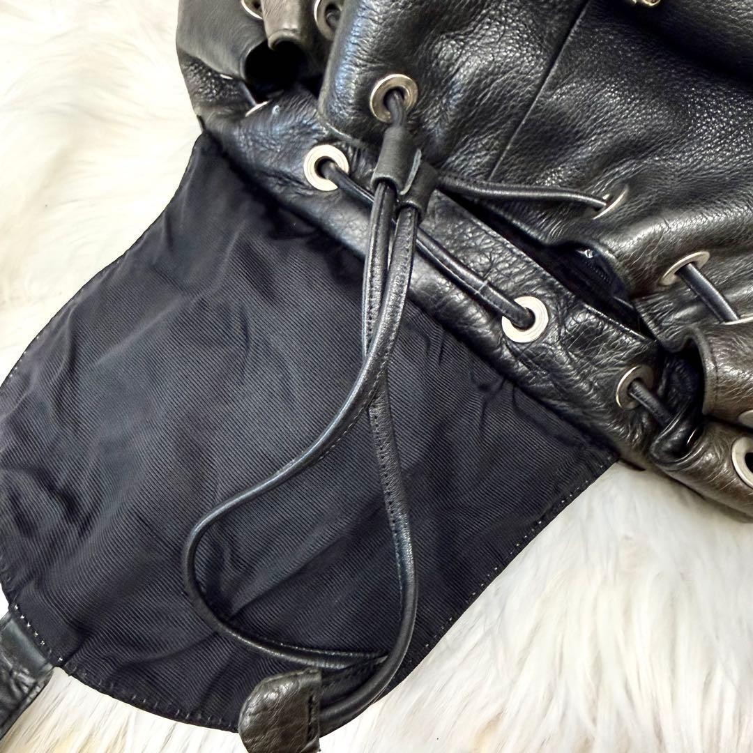 Porter Cortina Leather Backpack Rucksack Drawstring Bag Yoshida Japan Vintage