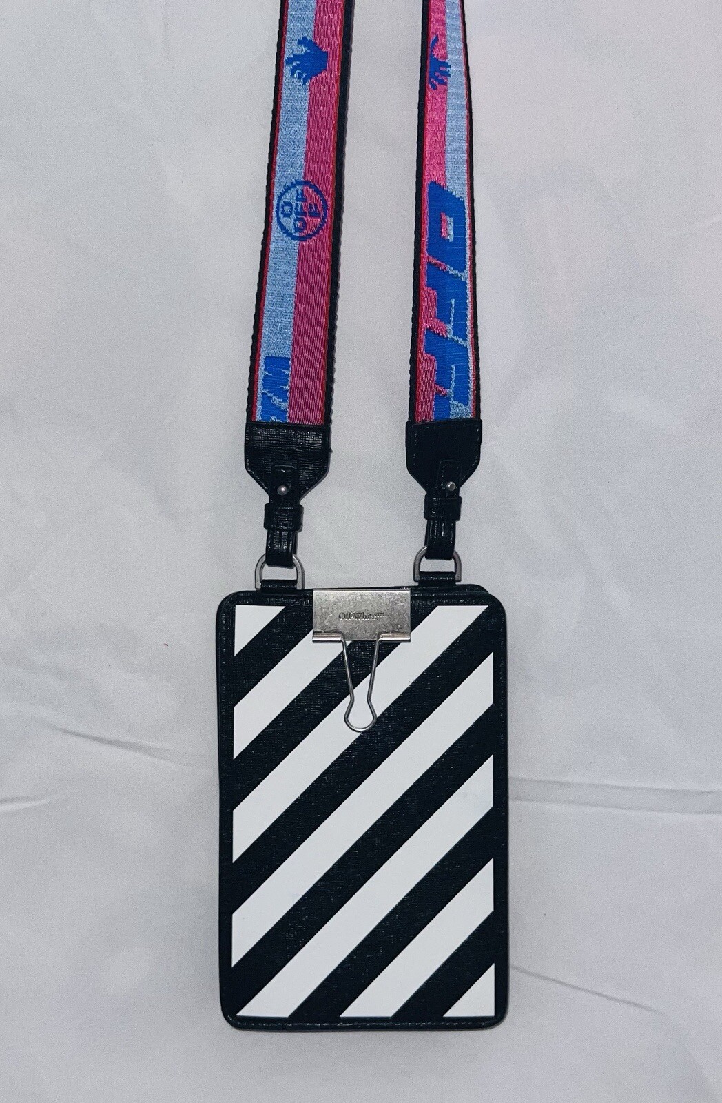 New Off White Virgil Abloh Printed Logo Zipped Crossbody Shoulder IPHONE Bag