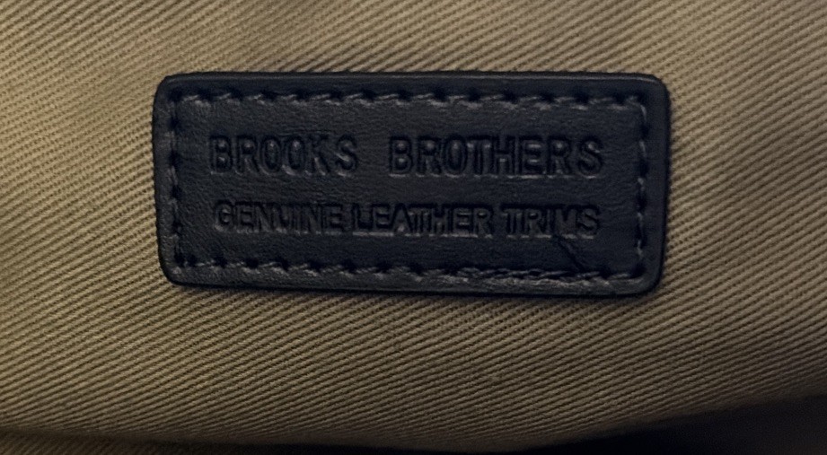 Brooks Brothers Canvas Messenger /Shatchel Bag In Khaki Leather Trim Army Estate
