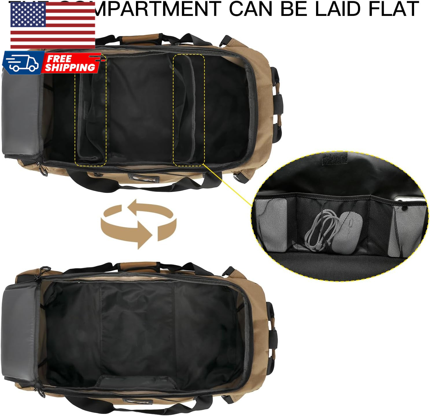 Extra Large Travel Duffle Bag Backpack for Men with Adjustable Dividers 120L …