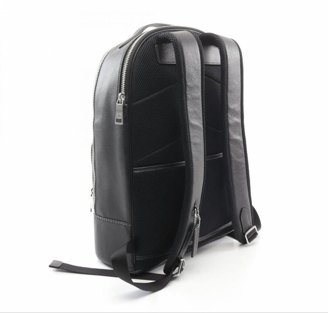COACH Ethan Leather Backpack Black Laptop Compartment CM697 Men’s