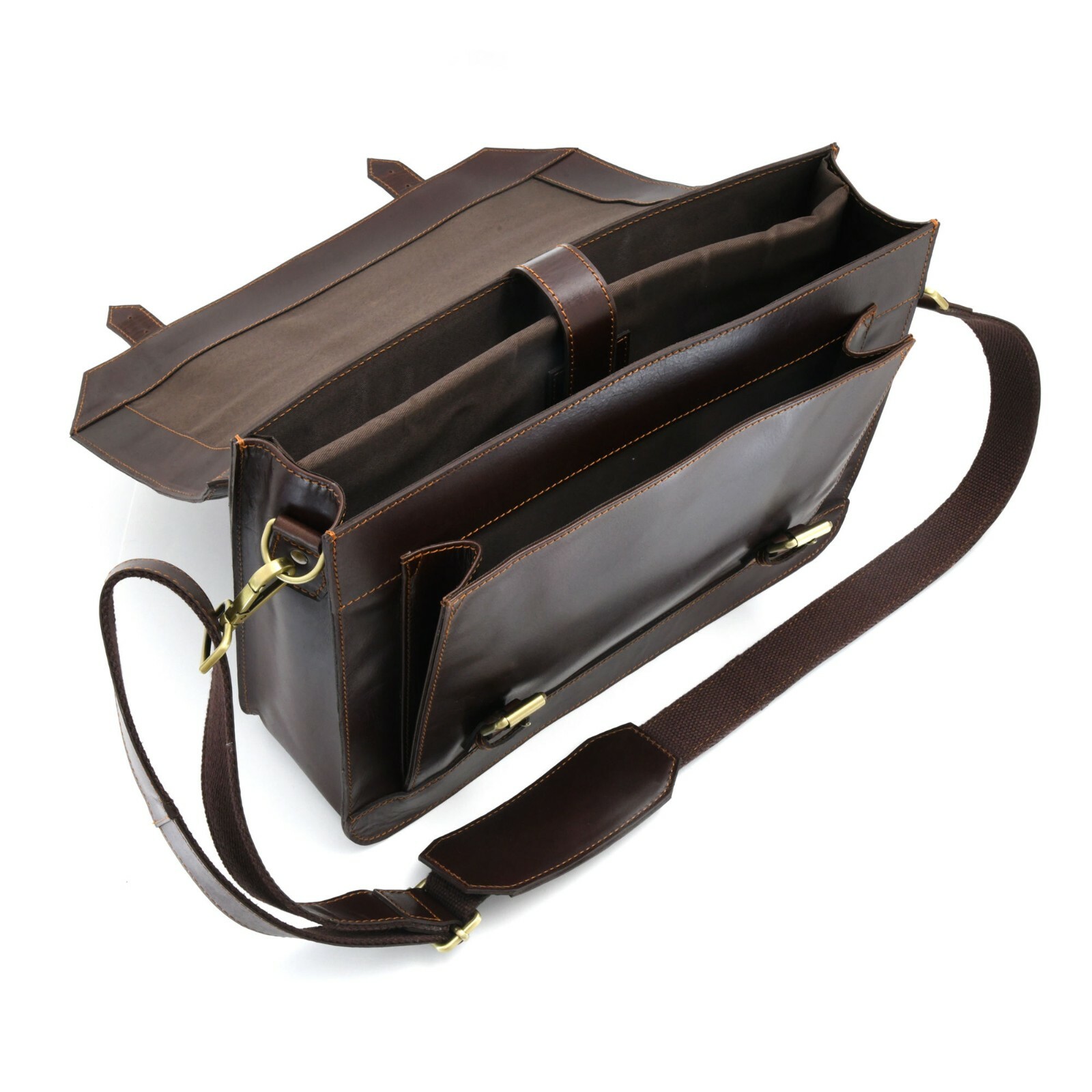 Style n Craft 392007 Briefcase Laptop Bag in Full Grain Dark Brown Leather