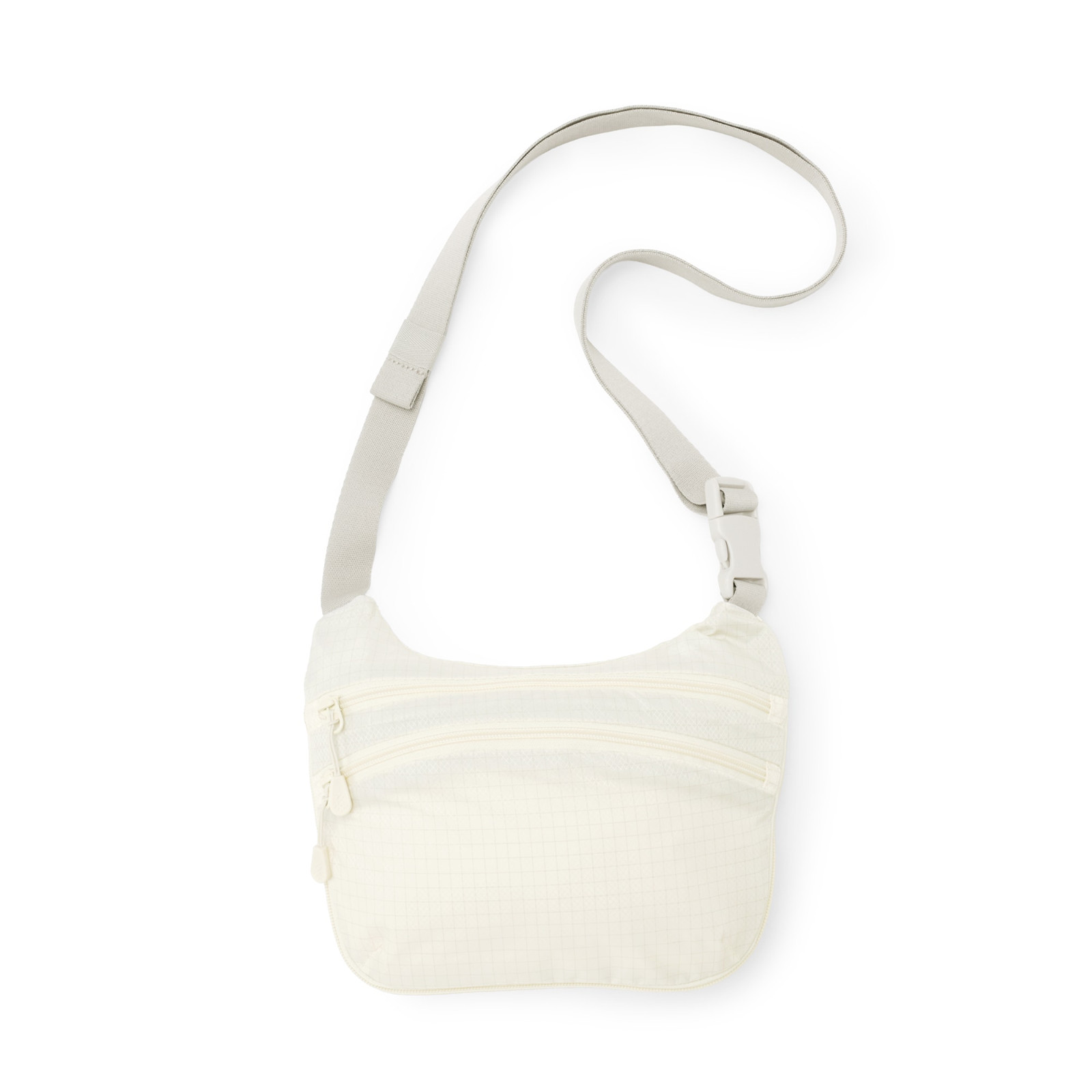 MUJI Water-Repellent Ripstop Mini Shoulder Sling Crossbody Bag Off White NWT