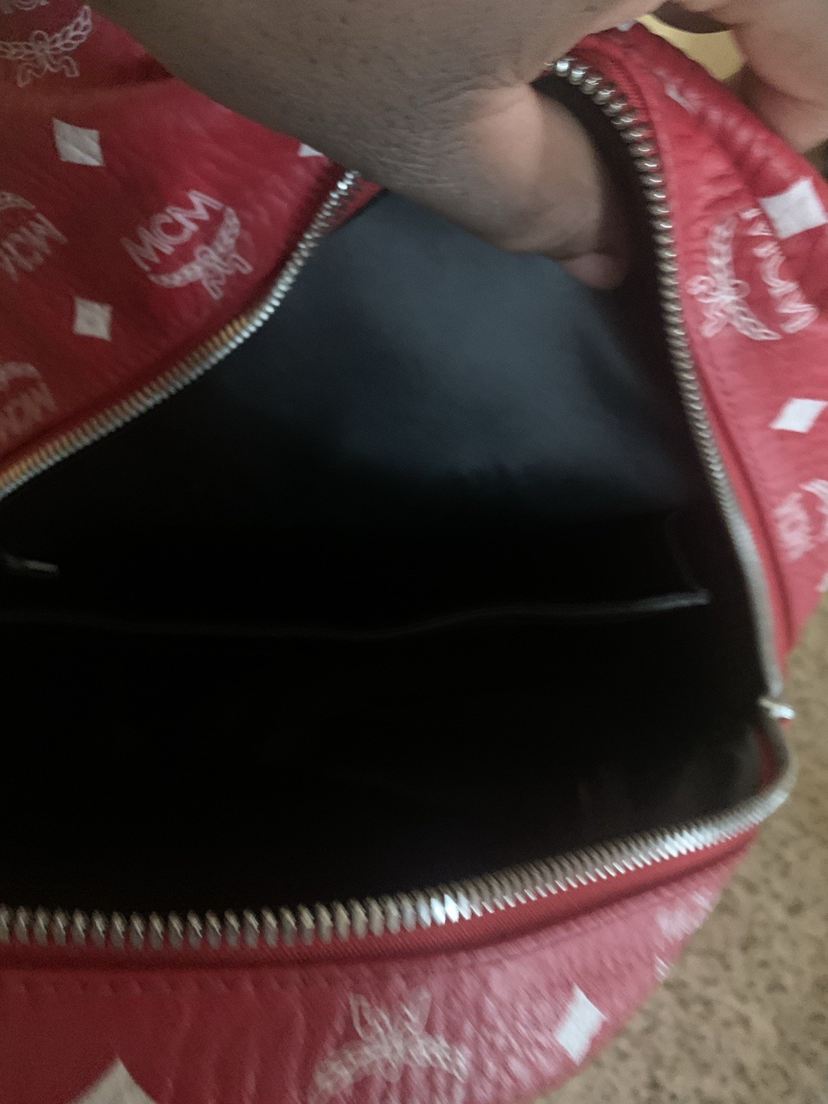 MCM Red & White bookbag for men
