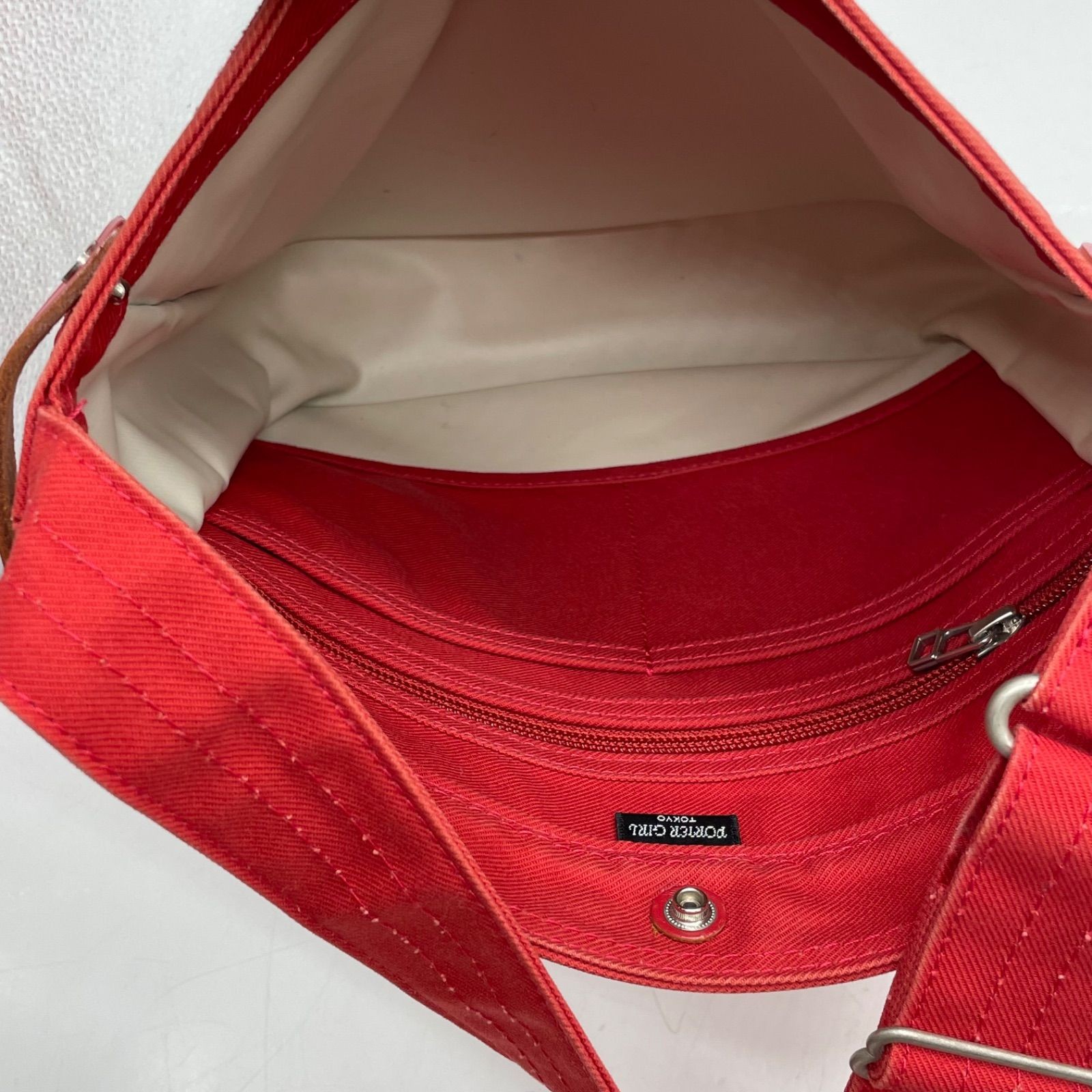 Porter Girl Naked Shoulder Bag Red 30cm x 27cm x 9cm Good Condition
