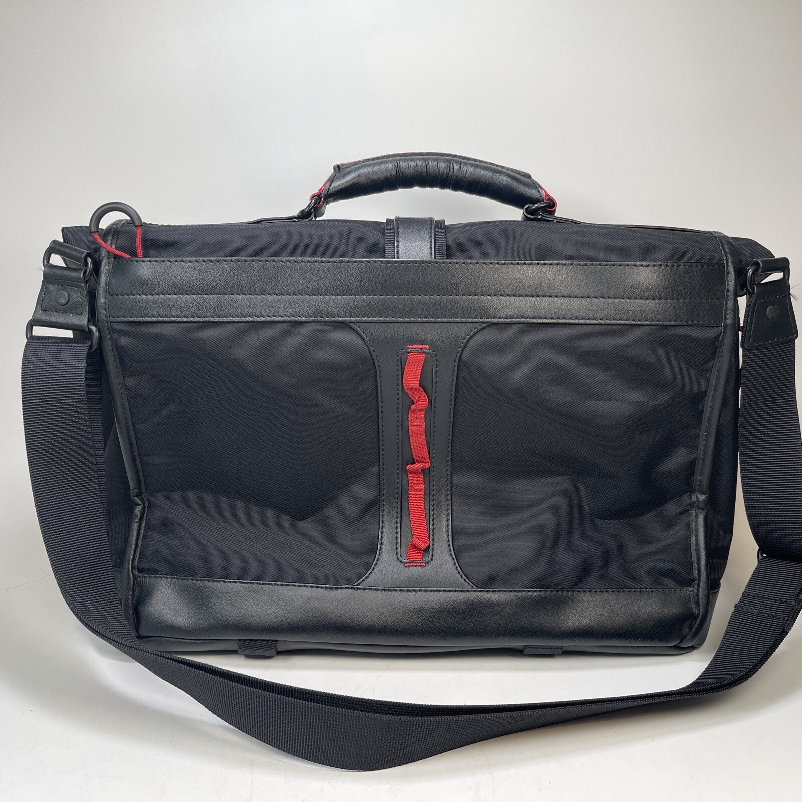 Cole Haan Houston Messenger Briefcase Laptop Roll top Bag nylon/leather RARE