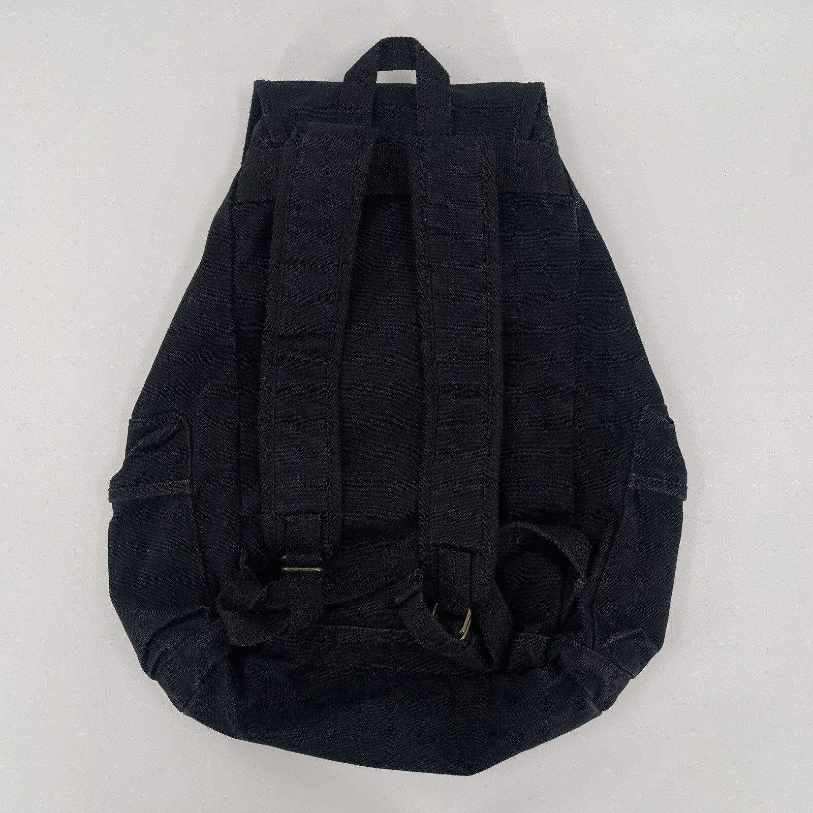Gootium Black Thick Canvas Rucksack Backpack – Drawstring / Buckle Closure