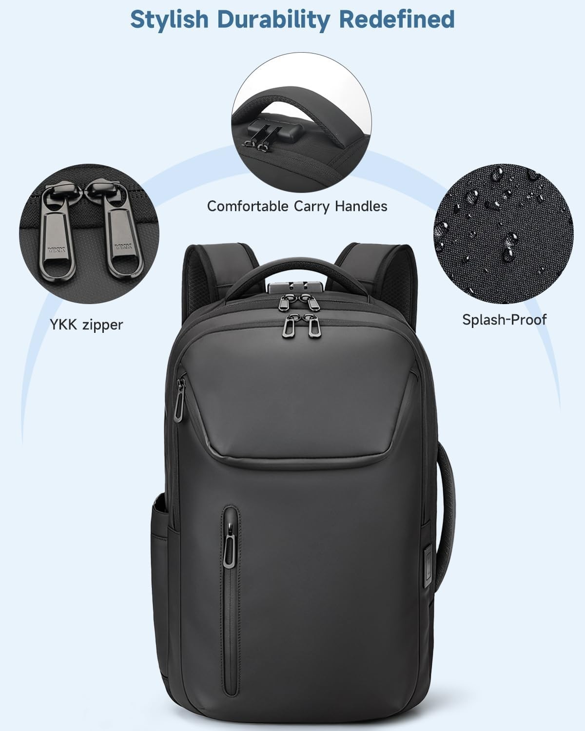 Versatile Water-Resistant Business Backpack with USB Charging for Professionals
