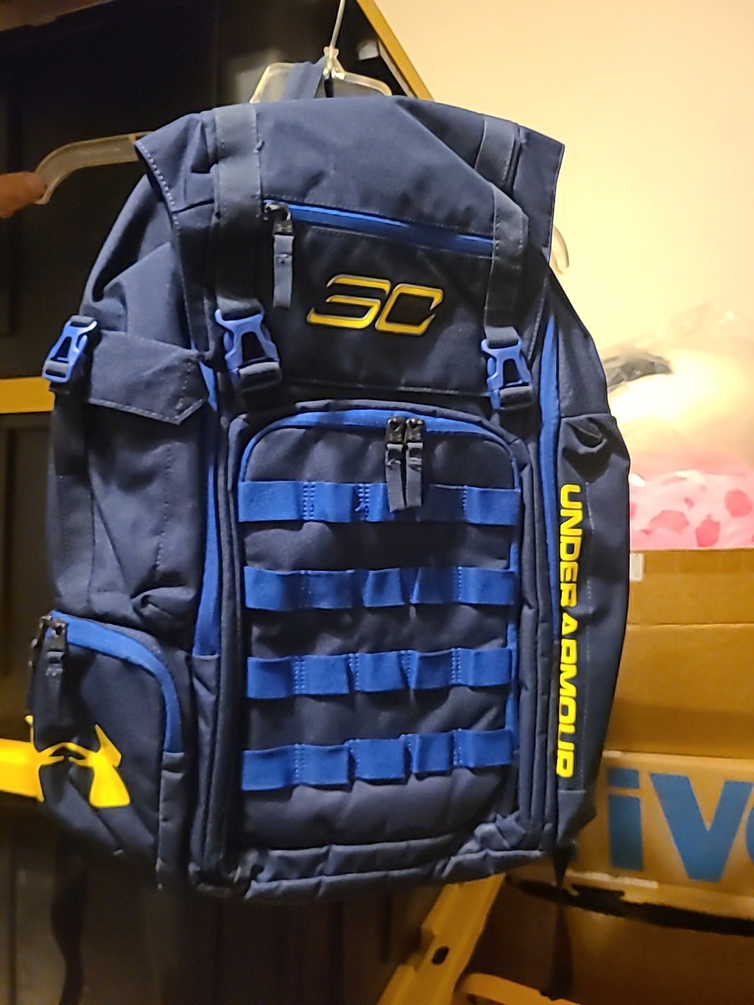 Under Armour Steph Curry Backpack SC30 OSFA Large Adult Storm Bag Blue Yellow