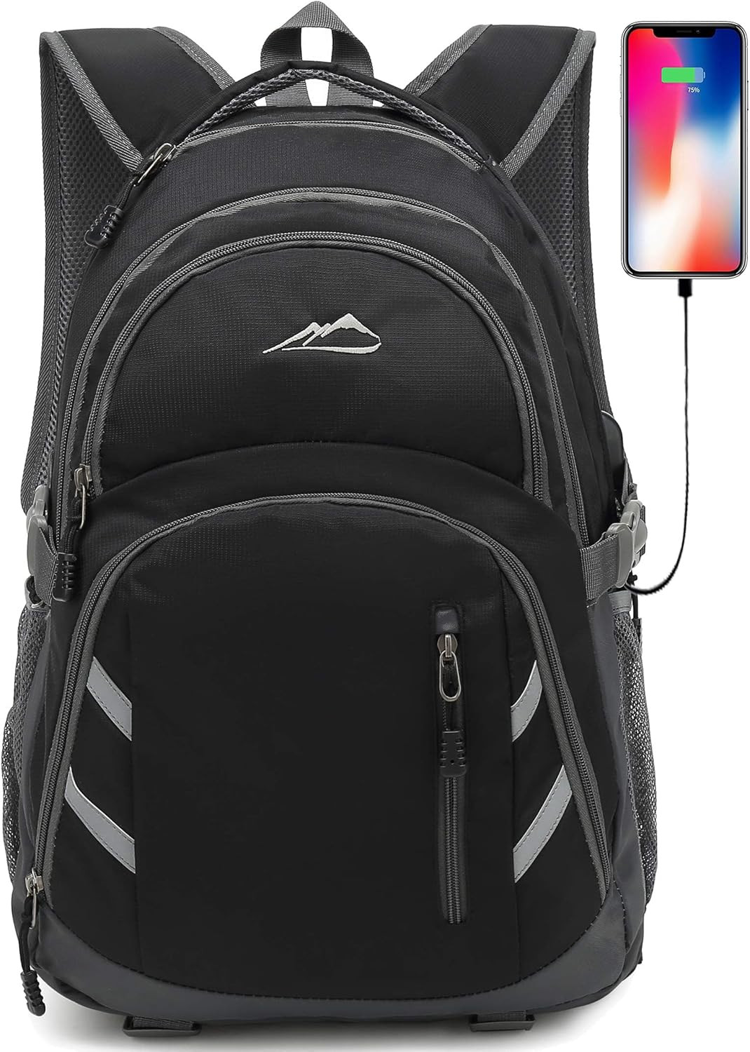Backpack Bookbag for College Laptop Travel, Fit Laptop up to 15.6 Inch with USB