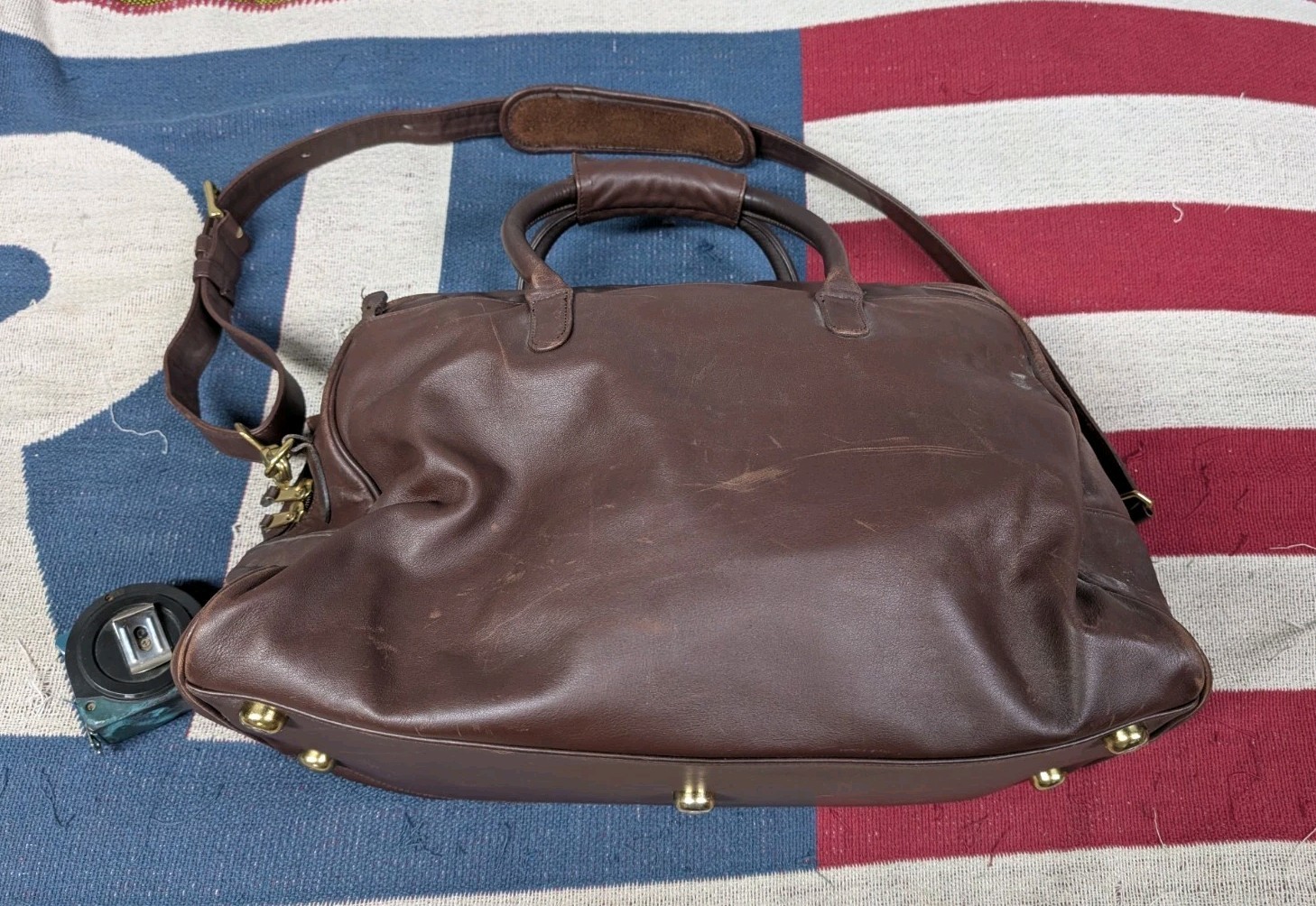 Coach 2-Way Boston Bag 0599 Brown Leather with Shoulder Strap Vintage USA MADE
