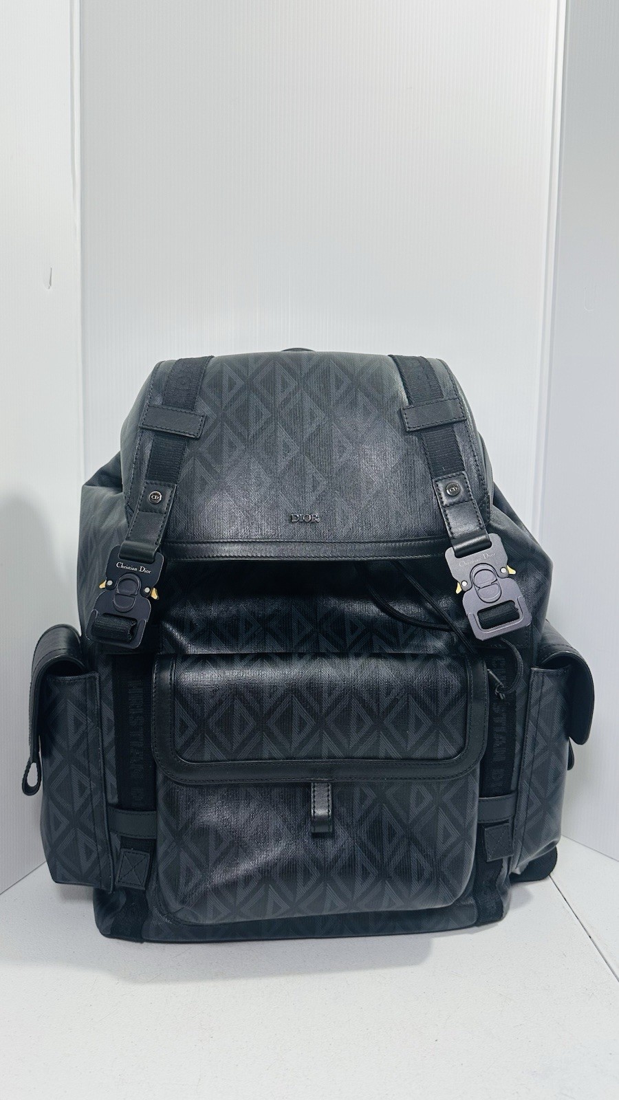 Christian Dior Hit the Road Backpack CD Diamond Coated Canvas