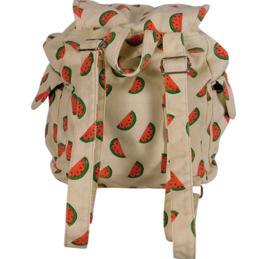 Canvas Watermelon Print Back Pack 3 outer 2 inner pocket adjustable Strap HG8203