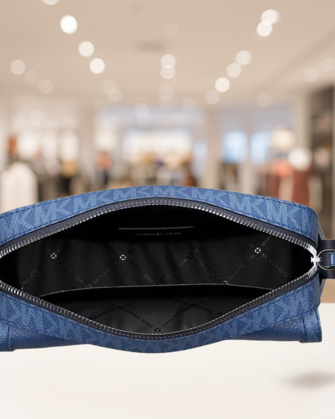 Michael Kors Cooper Medium Leather & Logo Flap Camera Crossbody Bag Galaxy Blue
