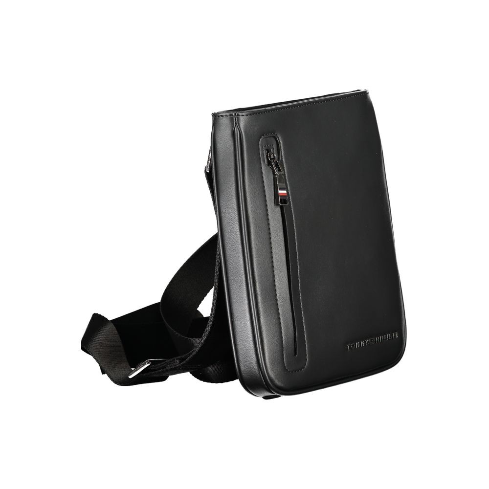 Tommy Hilfiger Black Polyurethane Men’s Shoulder Bag 100% Authentic