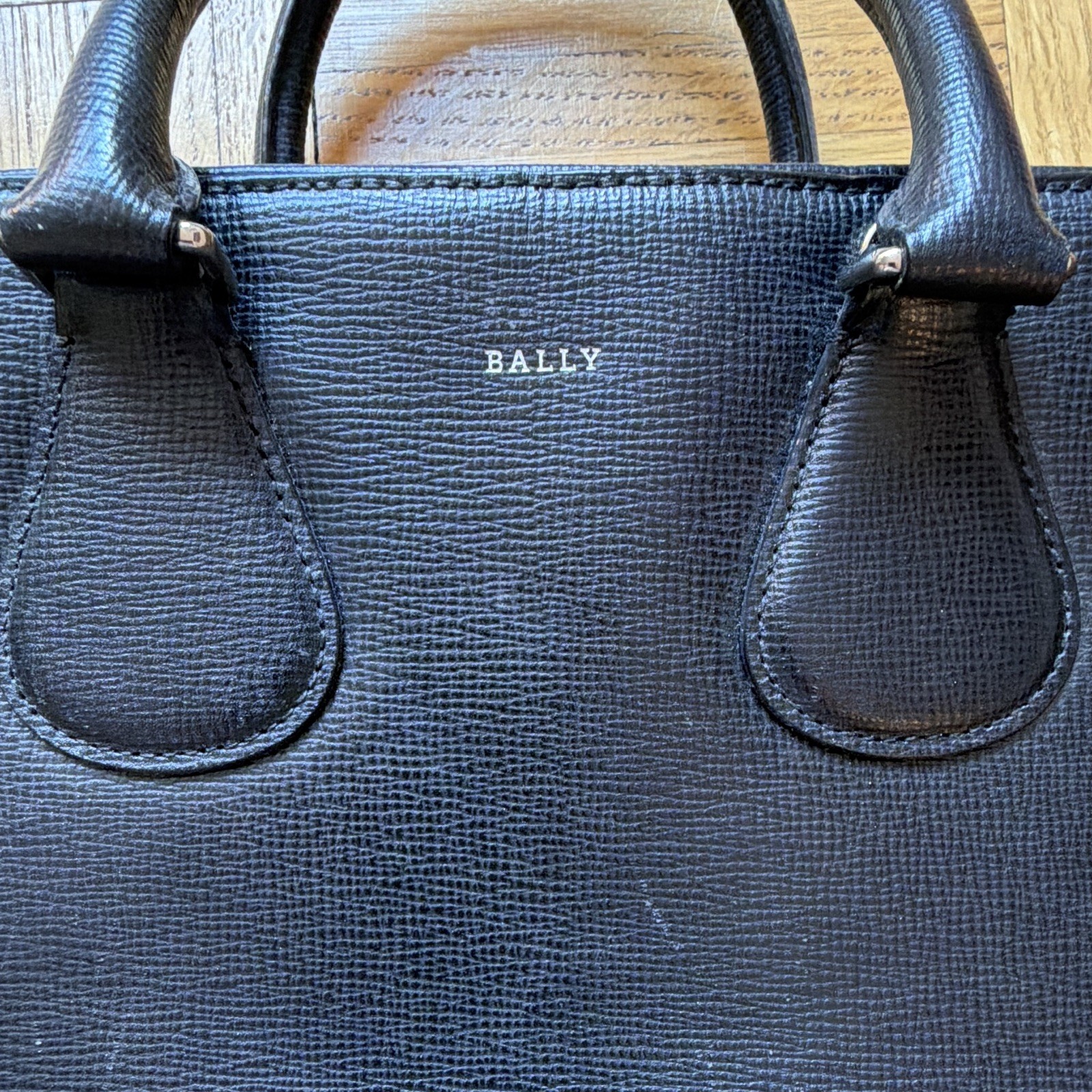 Vintage Bally Black Zip Top Briefcase/Document Case w/ Top Handle