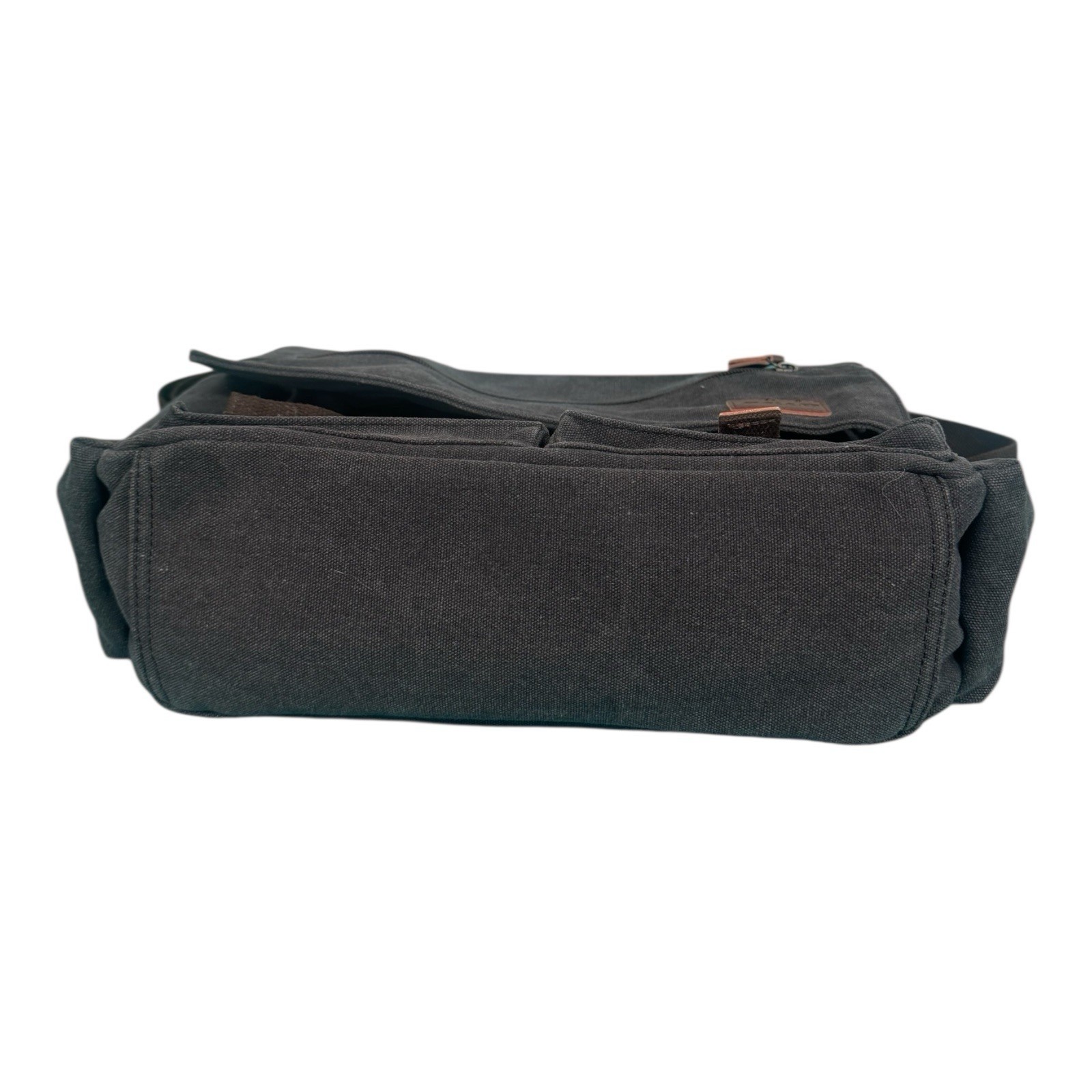 Ravuo Gray Messenger Bag Water Resistant Canvas Satchel 15.6X9 Inch Laptop