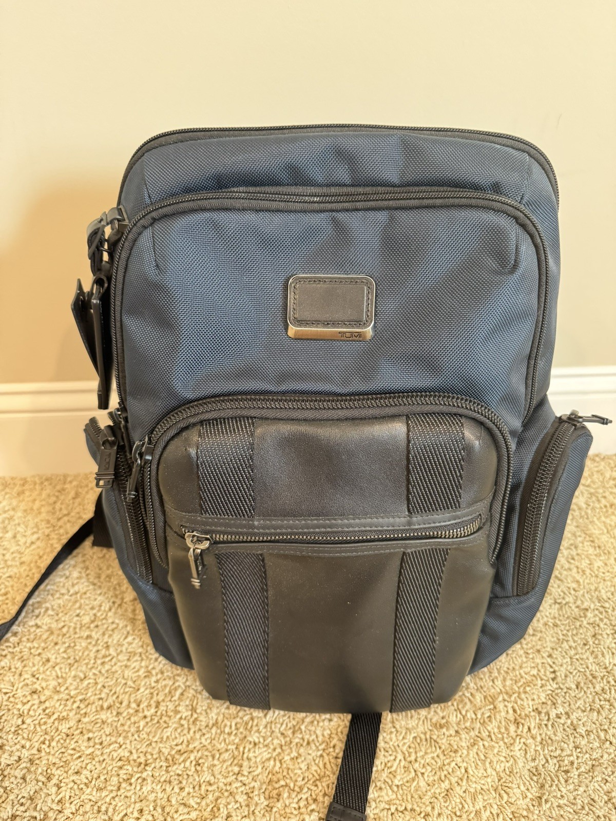 Tumi Alpha Bravo Nellis Backpack Navy/Black Leather Nylon