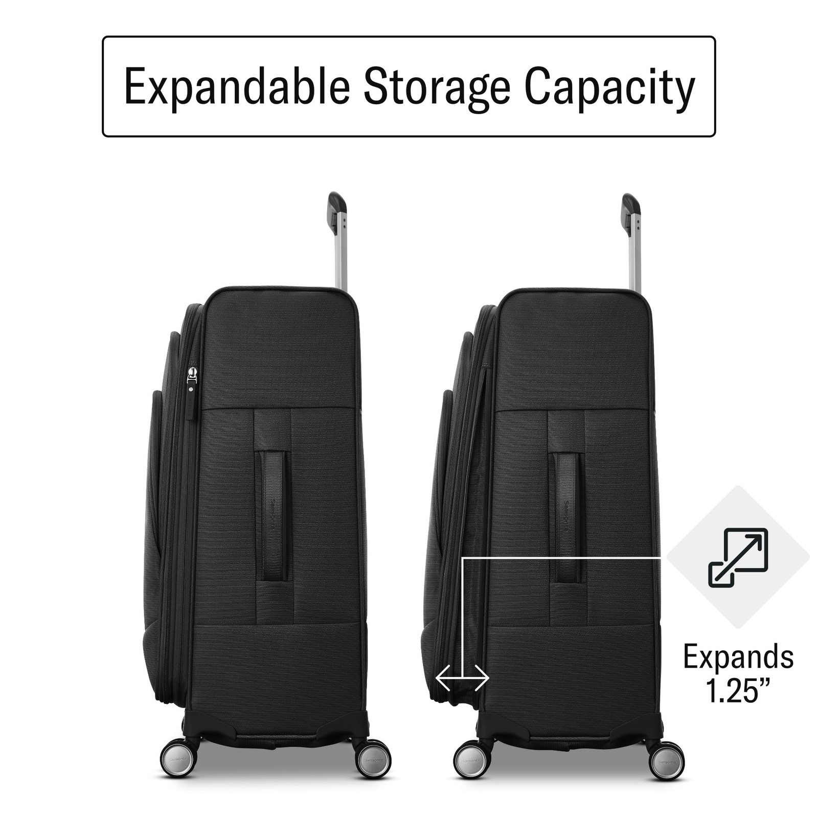 Samsonite UpLIFT Lightweight Softside Expandable Luggage Black Large Checked U1