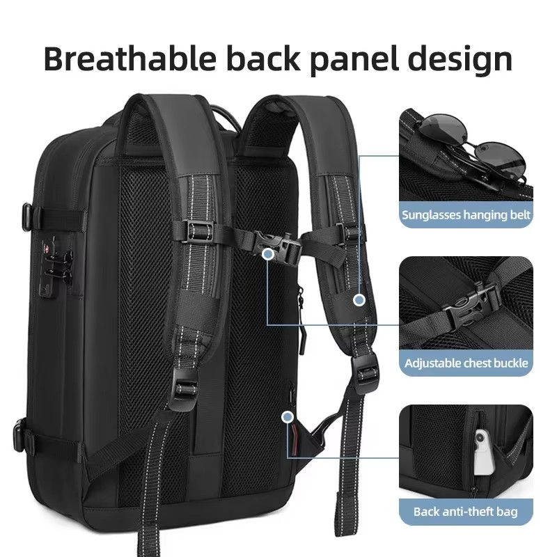 Men’s 17″ Travel Laptop Backpack – Large Capacity for School, Hiking & Business