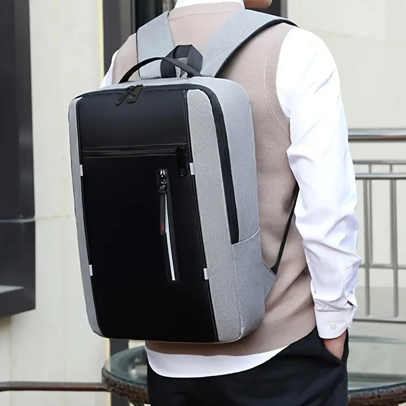 Neutral School Backpack Men Women Business Industrial Style Travel Laptop Bag