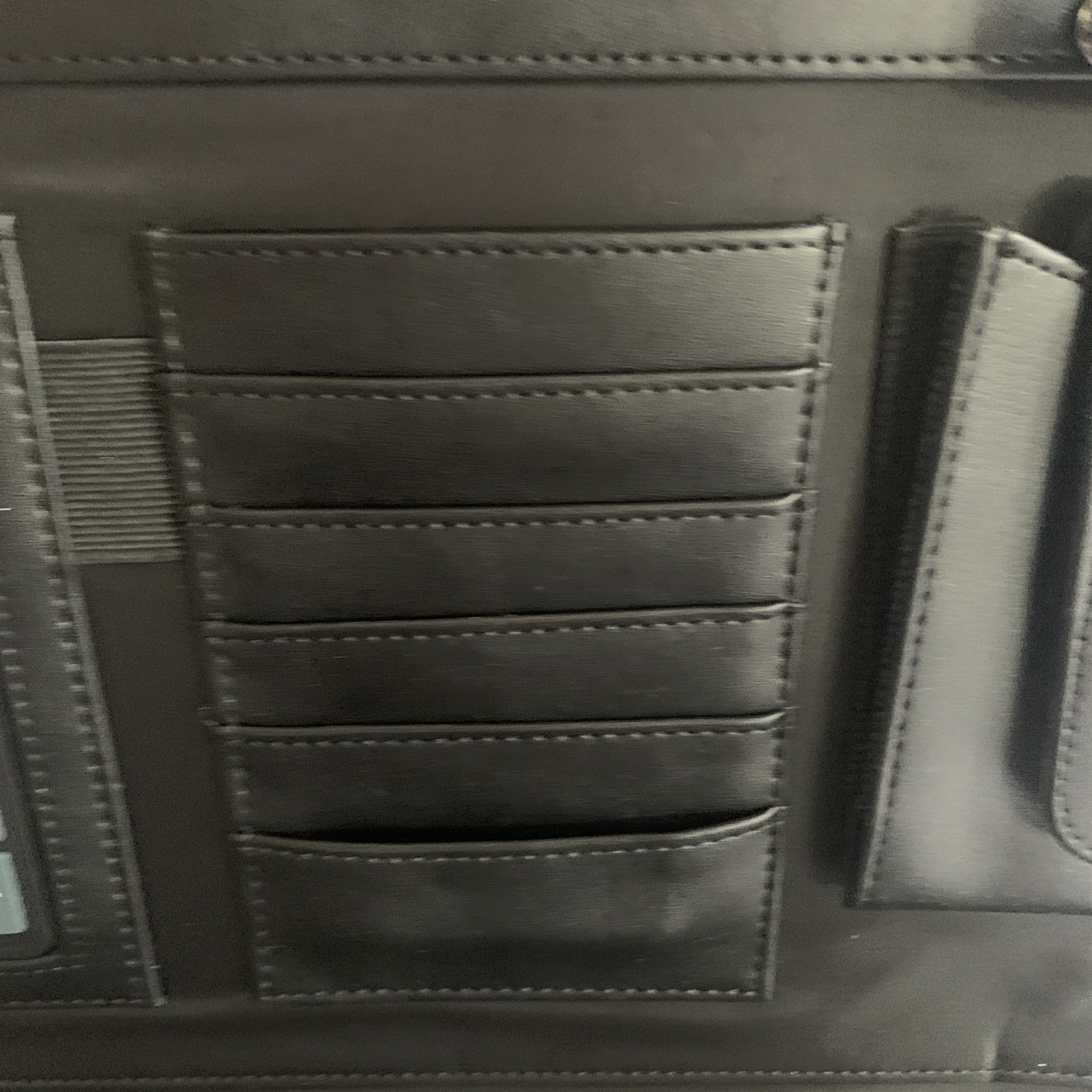 Attache Portfolio Briefcase Bag Black Faux Leather Retractable Handle Travel 13”
