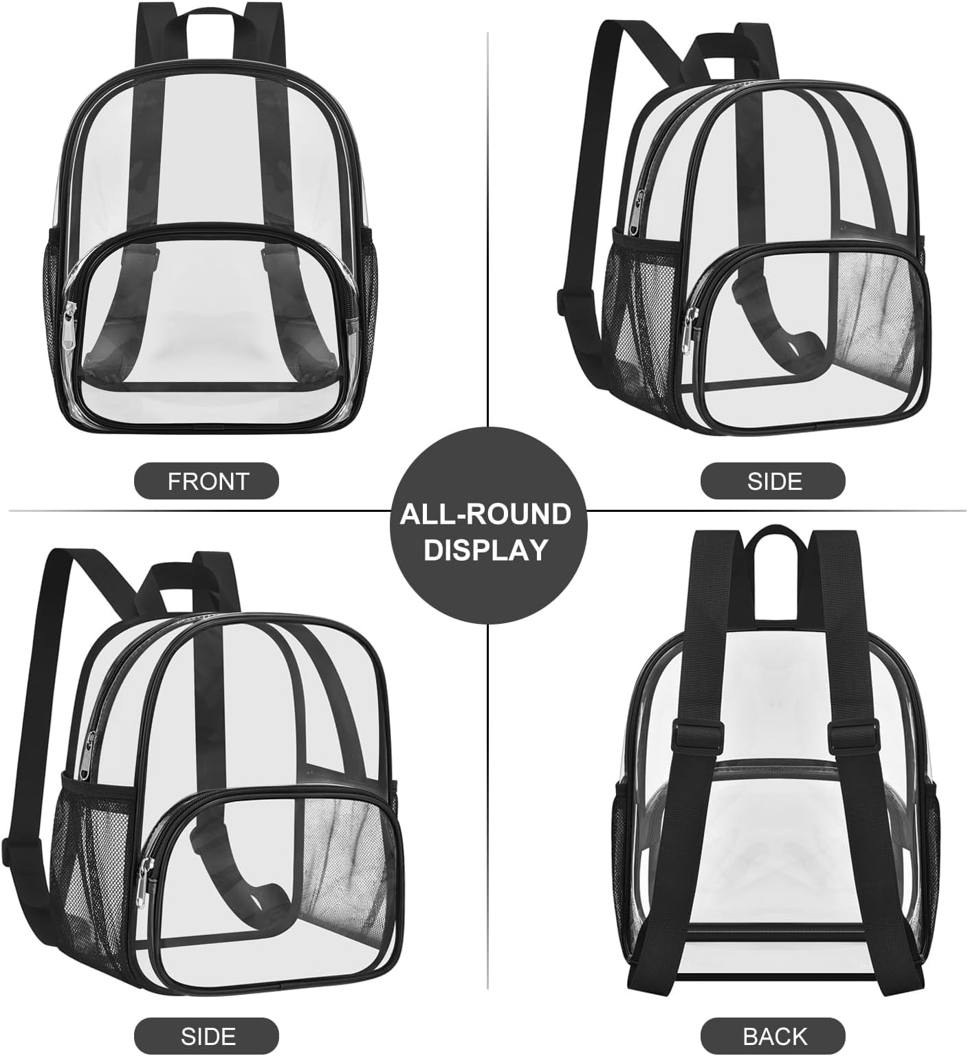 USPECLARE Clear Backpack for Stadium Events Small Clear Backpack 11.5×9.5×6 f…