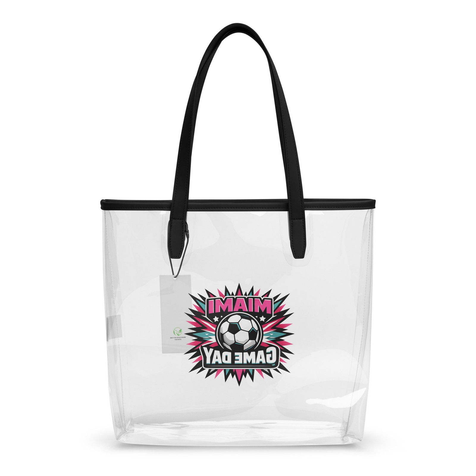 Vibrant Clear Tote Bag Stadium Approved Miami Game Day Soccer Burst Tote