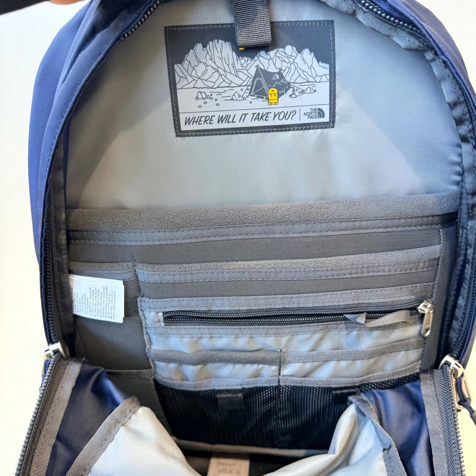 The North Face Fall Line Backpack – Navy/Gray – Customed Embroidery