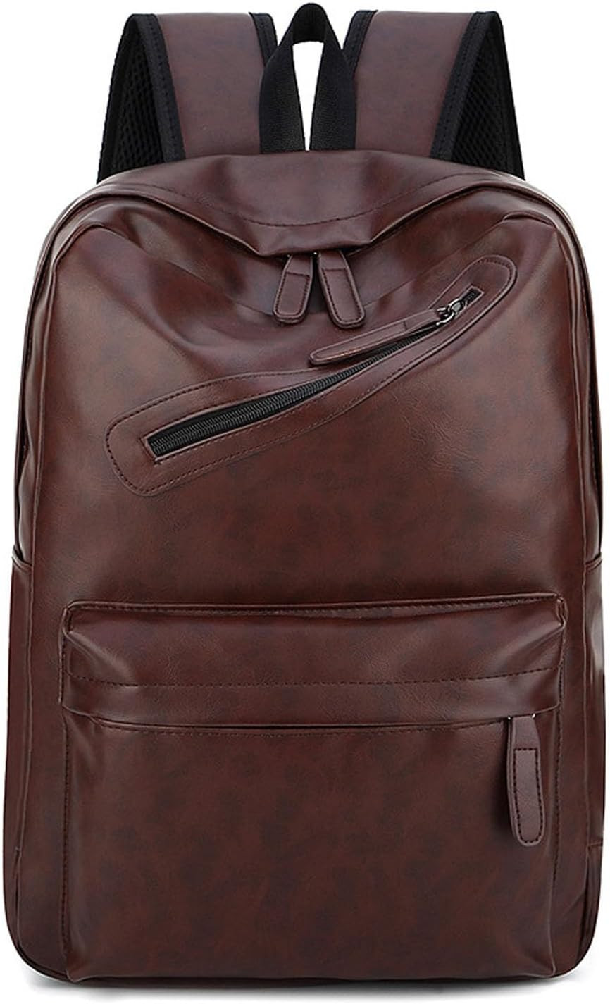 Mens Leather 16.1 Inch Laptop Bag Travel Casual Computer Backpack College Busine