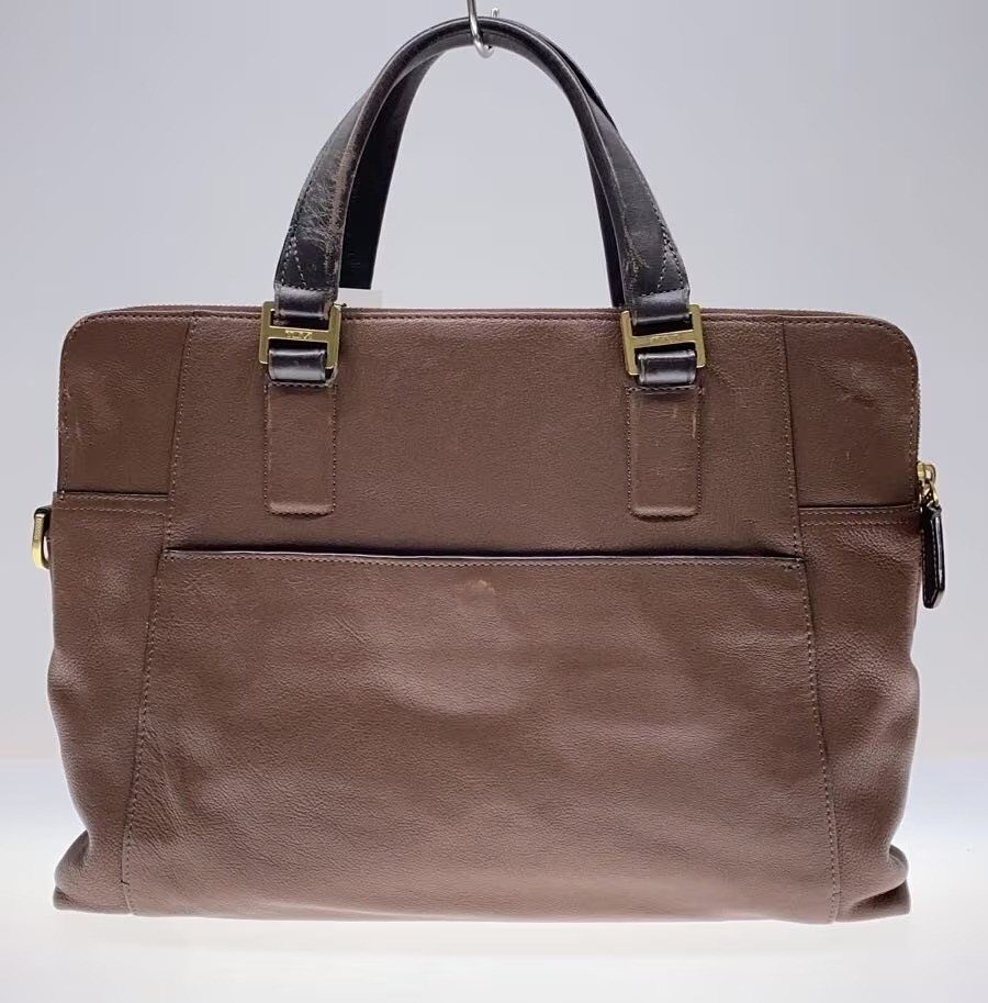 TUMI 2-Way Briefcase Brown Leather Men Business Handbag 68516B