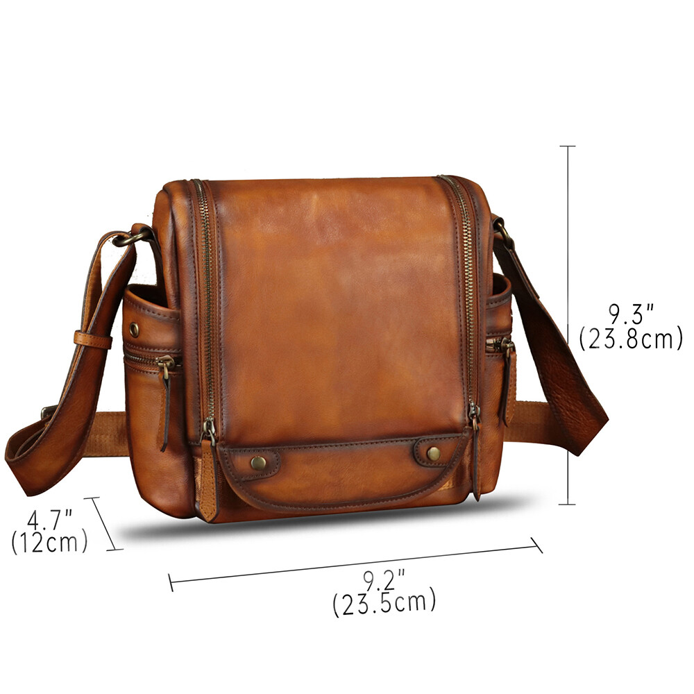 Genuine Leather Purses for Men Classical Messenger Bag Crossbody Shoulder Bag
