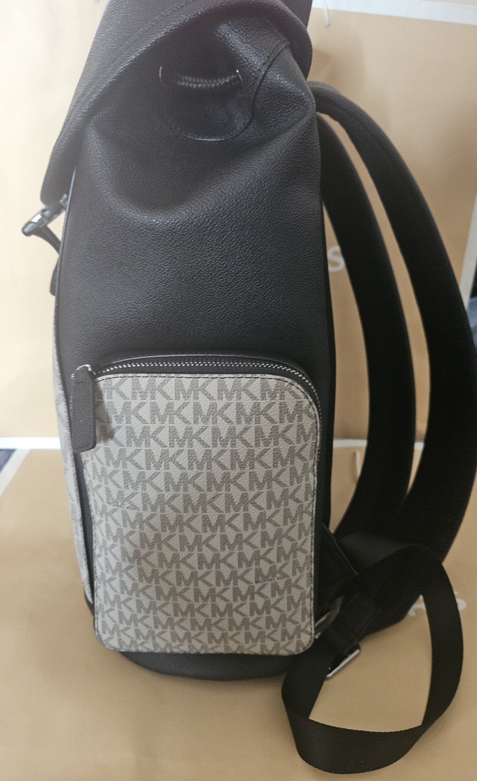 Michael Kors Cooper Medium Signature Logo City Backpack PG/BLK/MULTI