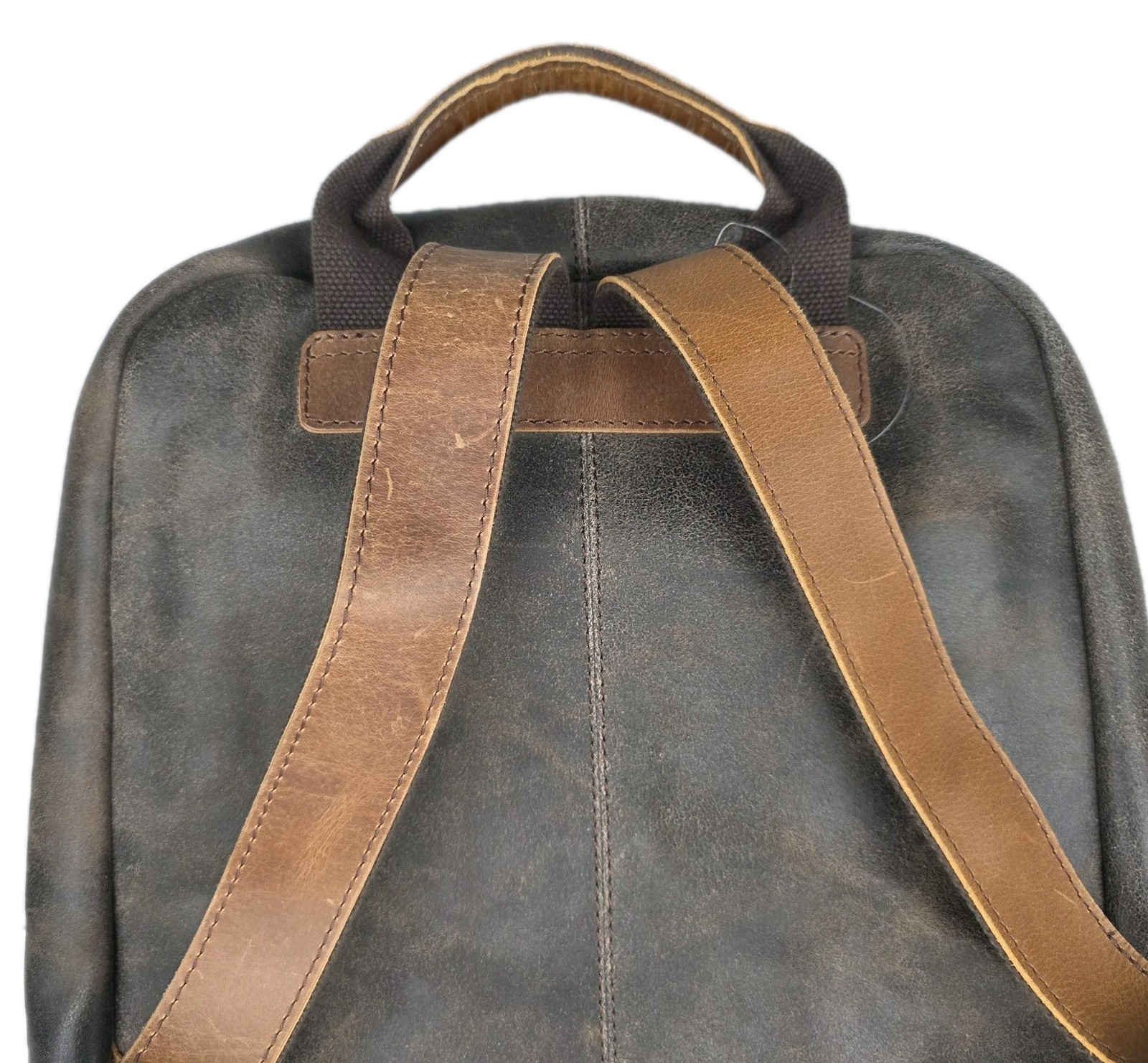 JACK GEORGES Dakota Laptop Backpack Distressed BUFFALO Leather RS516 (BROWN) New
