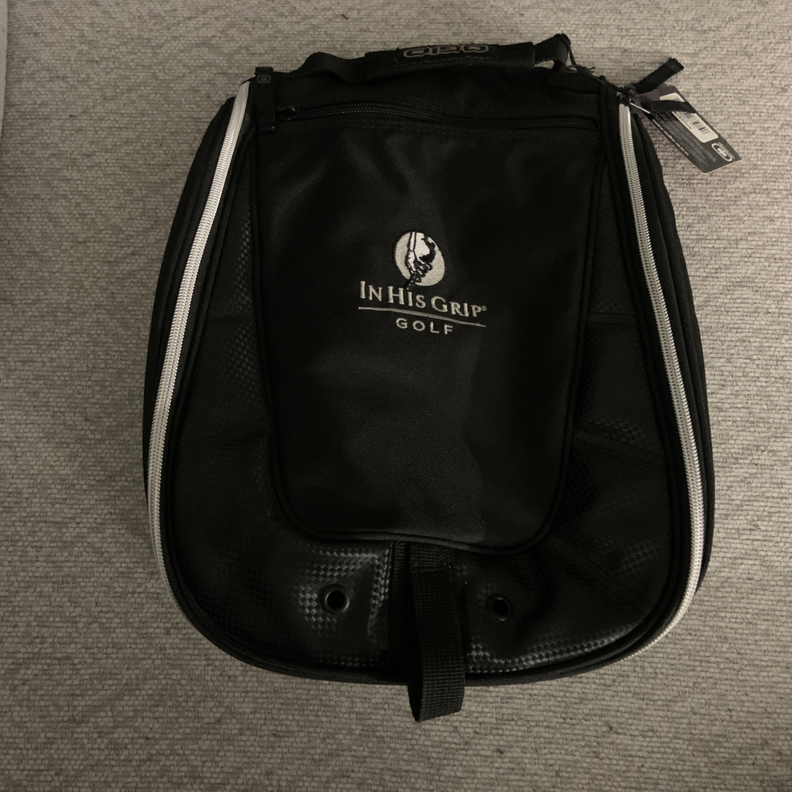 OGIO Shoester Shoe Bag. Griddle/Red Zippered Travel Bag.