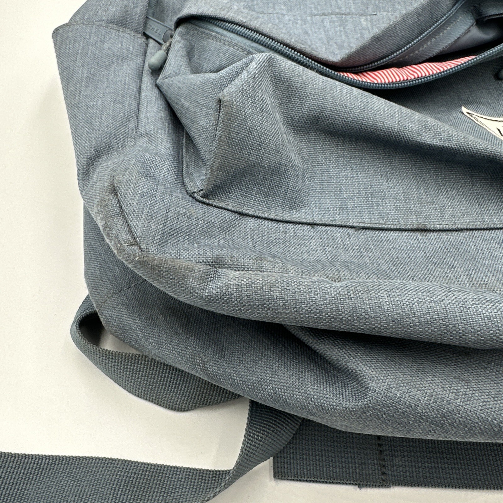 Herschel Settlement Backpack, Faded Denim and Leather trim Classic 23.0L preown
