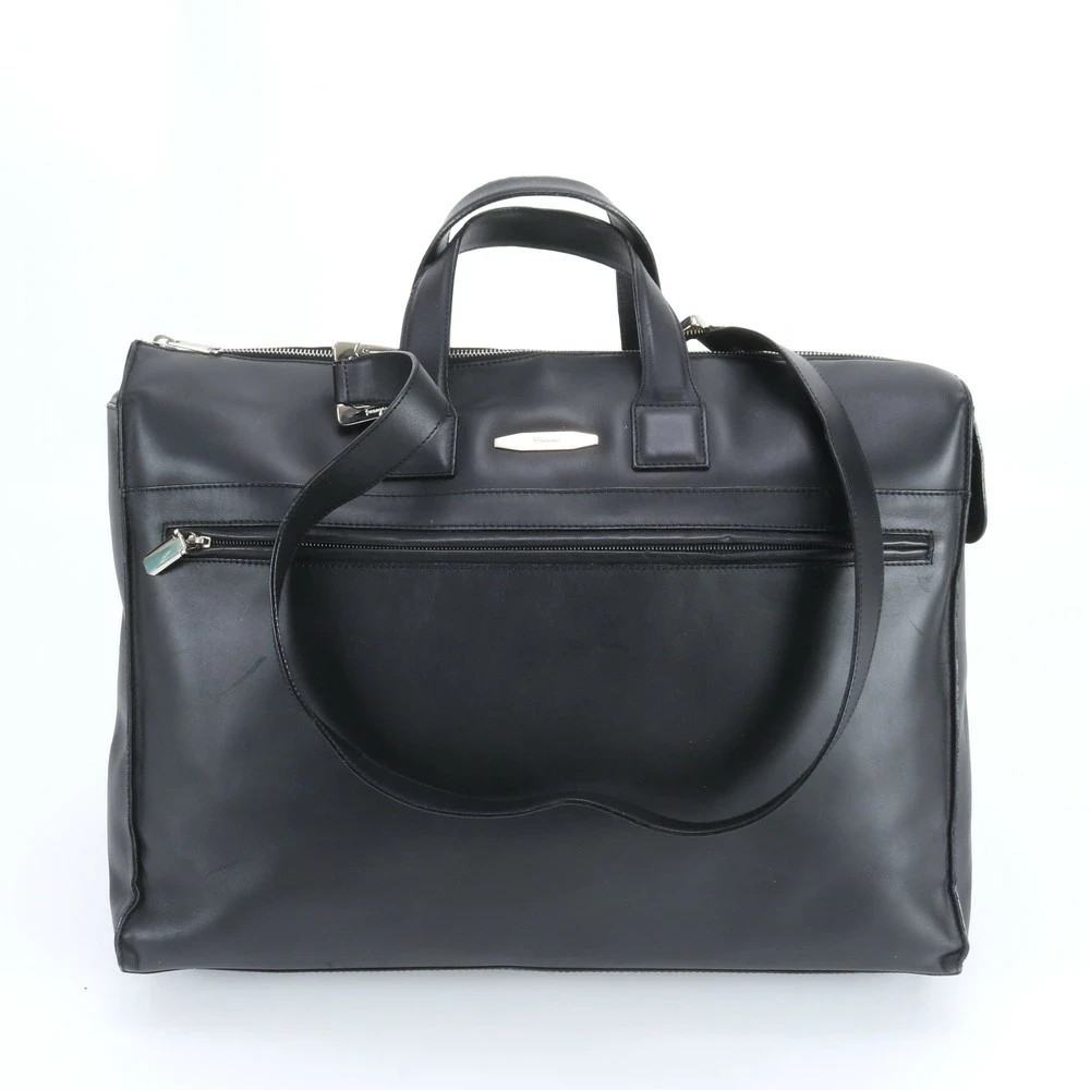 Salvatore Feragamo 2way Briefcase Business Tote Bag Leather Black 43x31x13cm