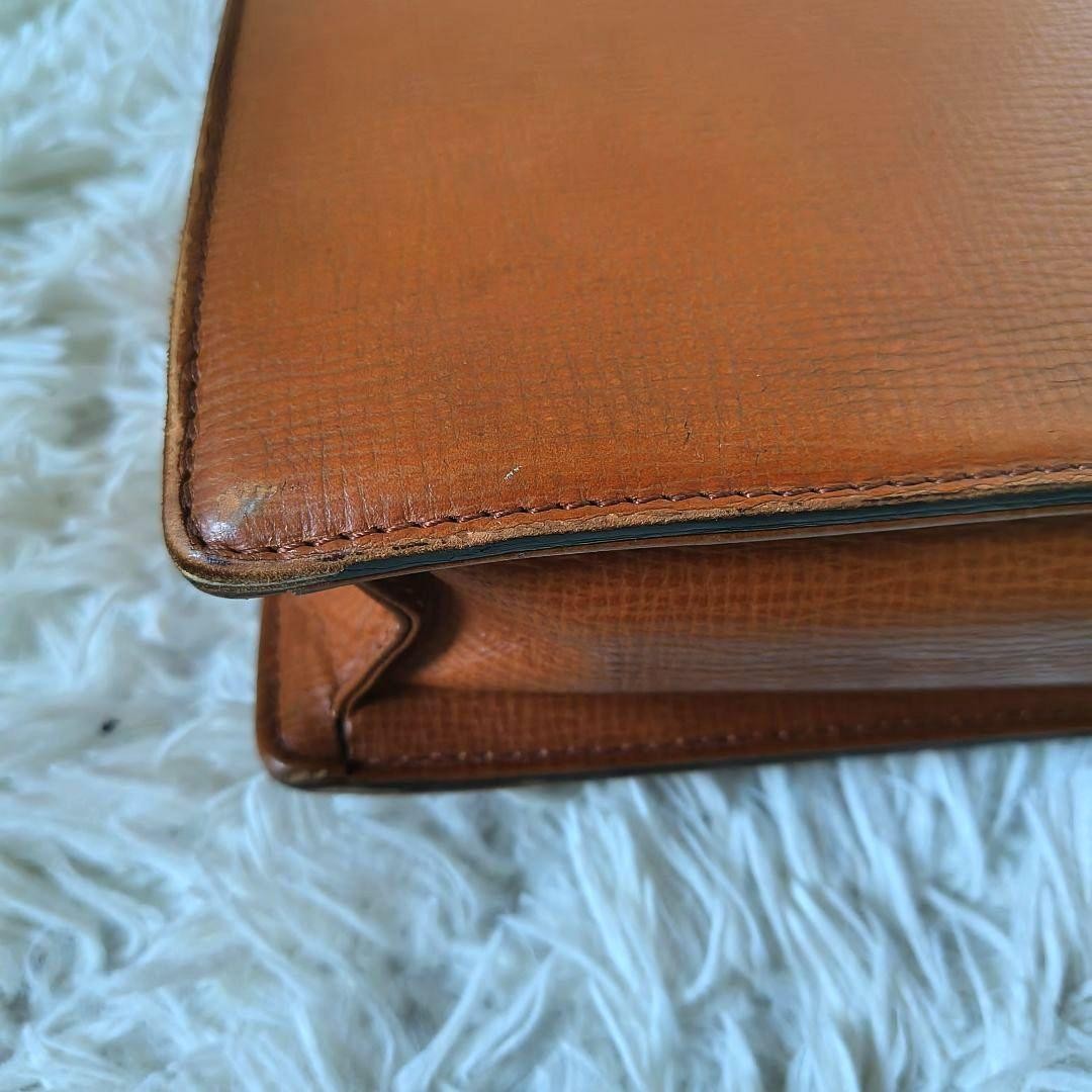 Authentic Burberrys Men’s Leather Business Briefcase 42cm Brown Gold Hardware